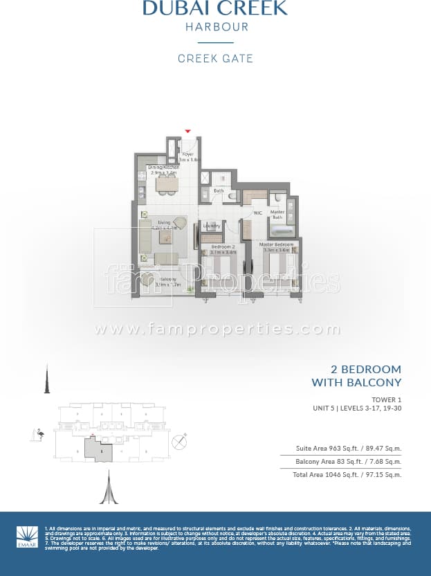 Creek Gate 2 Bedroom floor plan
