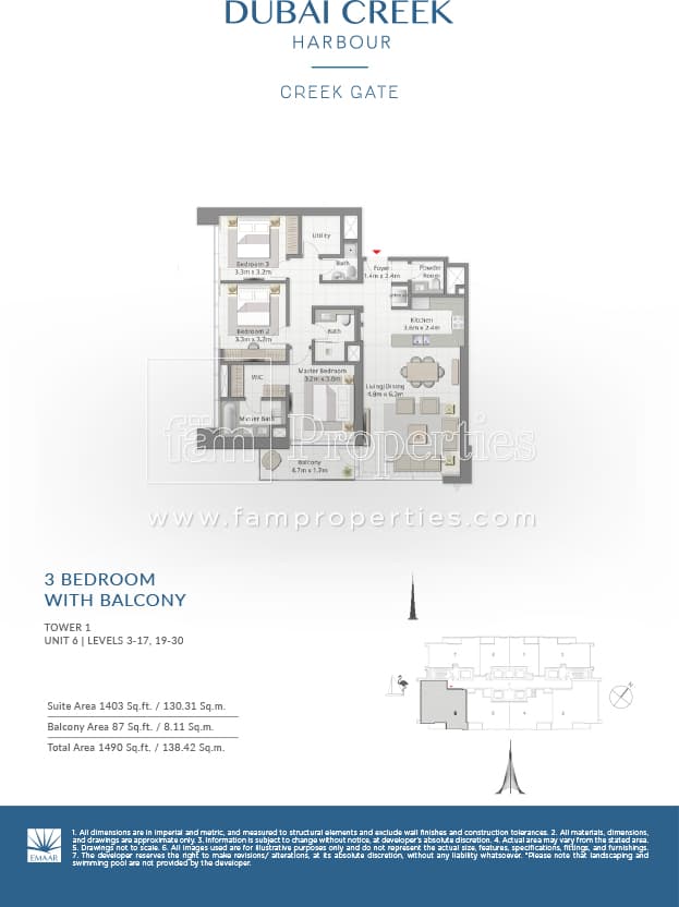 Creek Gate 3 Bedroom floor plan
