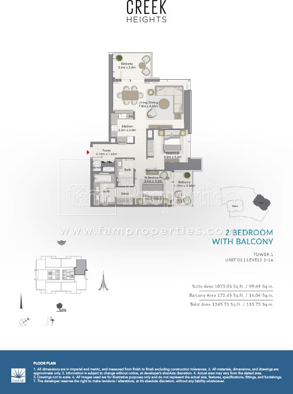 Creek Heights Apartments 2 Bedroom floor plan
