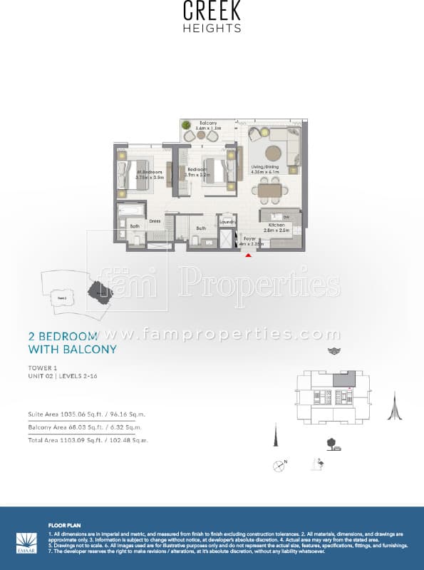 Creek Heights Apartments 2 Bedroom floor plan