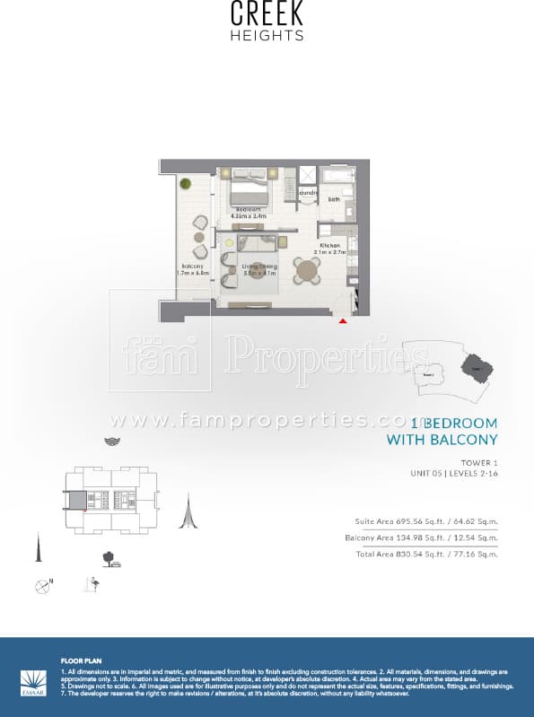 Creek Heights Apartments 1 Bedroom floor plan