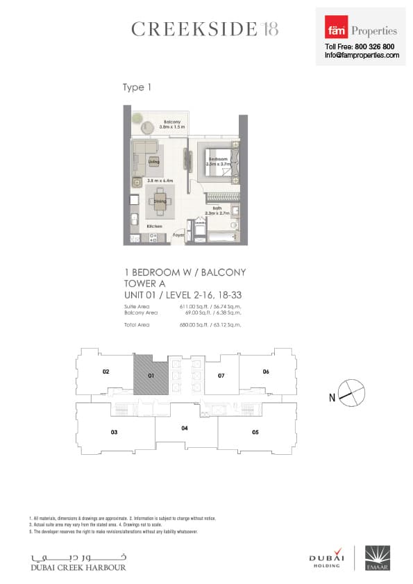 Creekside 18 1_Unit 01 floor plan