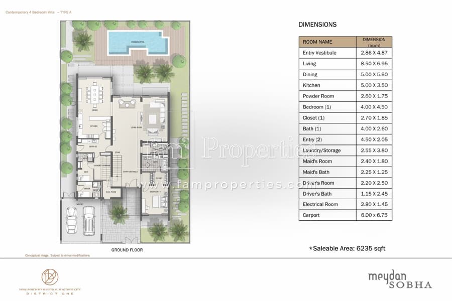 Meydan District One 4 Bedroom floor plan