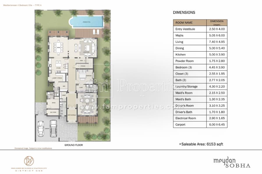 Meydan District One 4 Bedroom floor plan