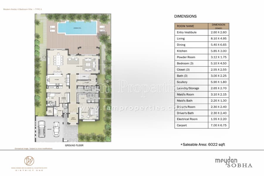 Meydan District One 4 Bedroom floor plan