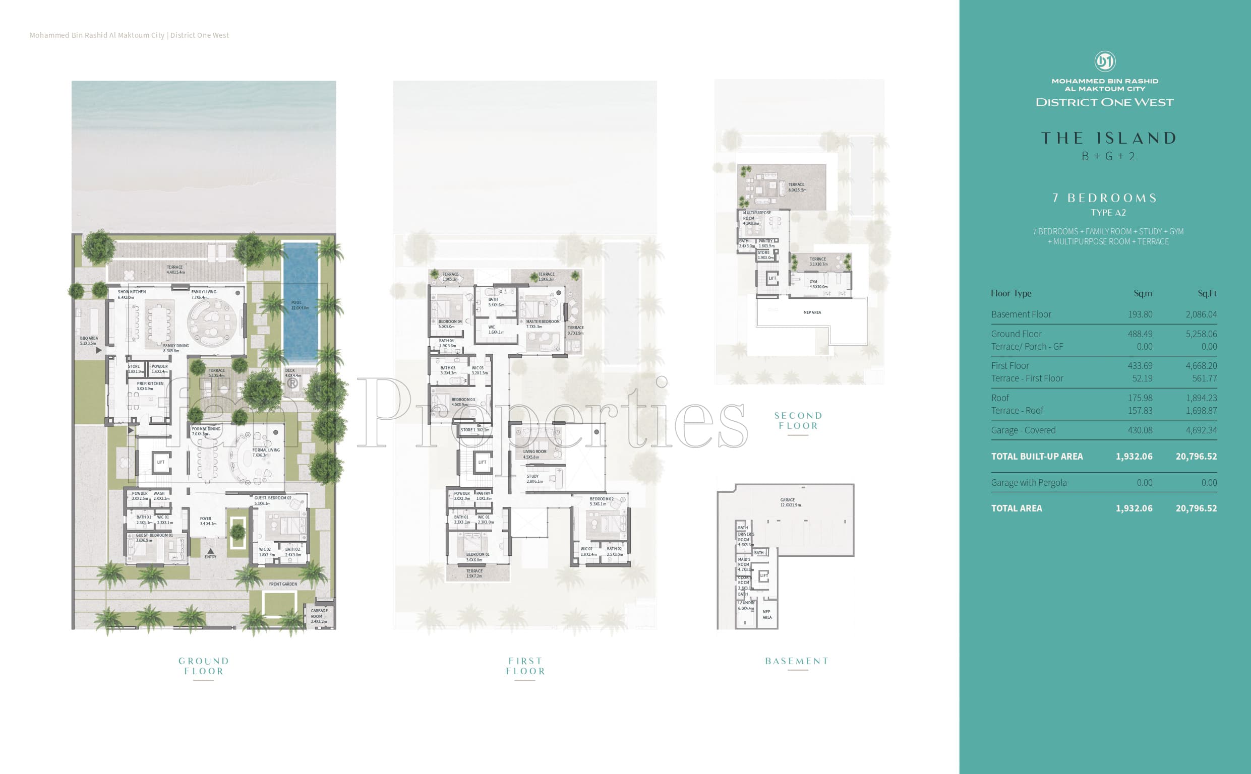 District One West 7 Bedroom floor plan