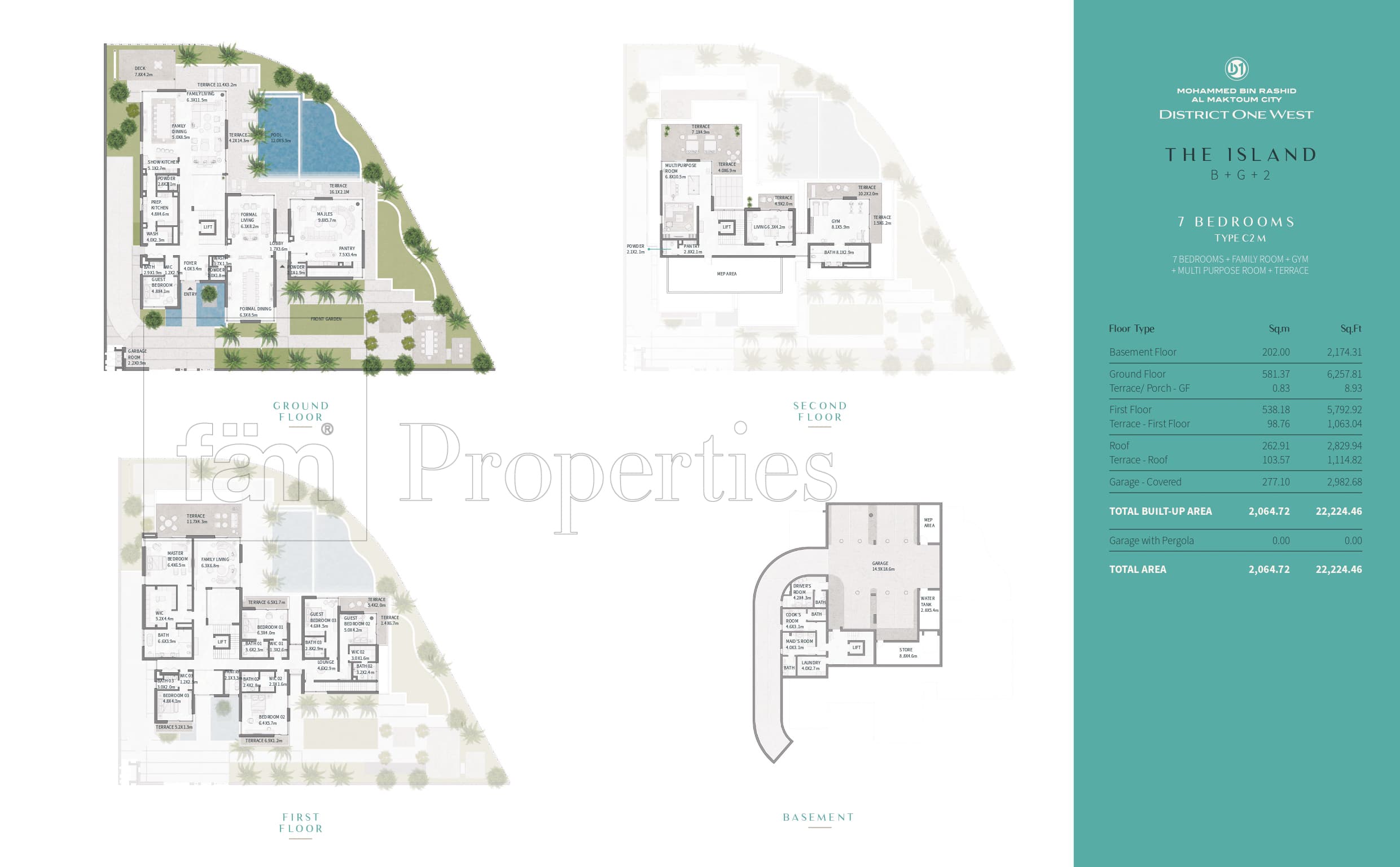 District One West 7 Bedroom floor plan