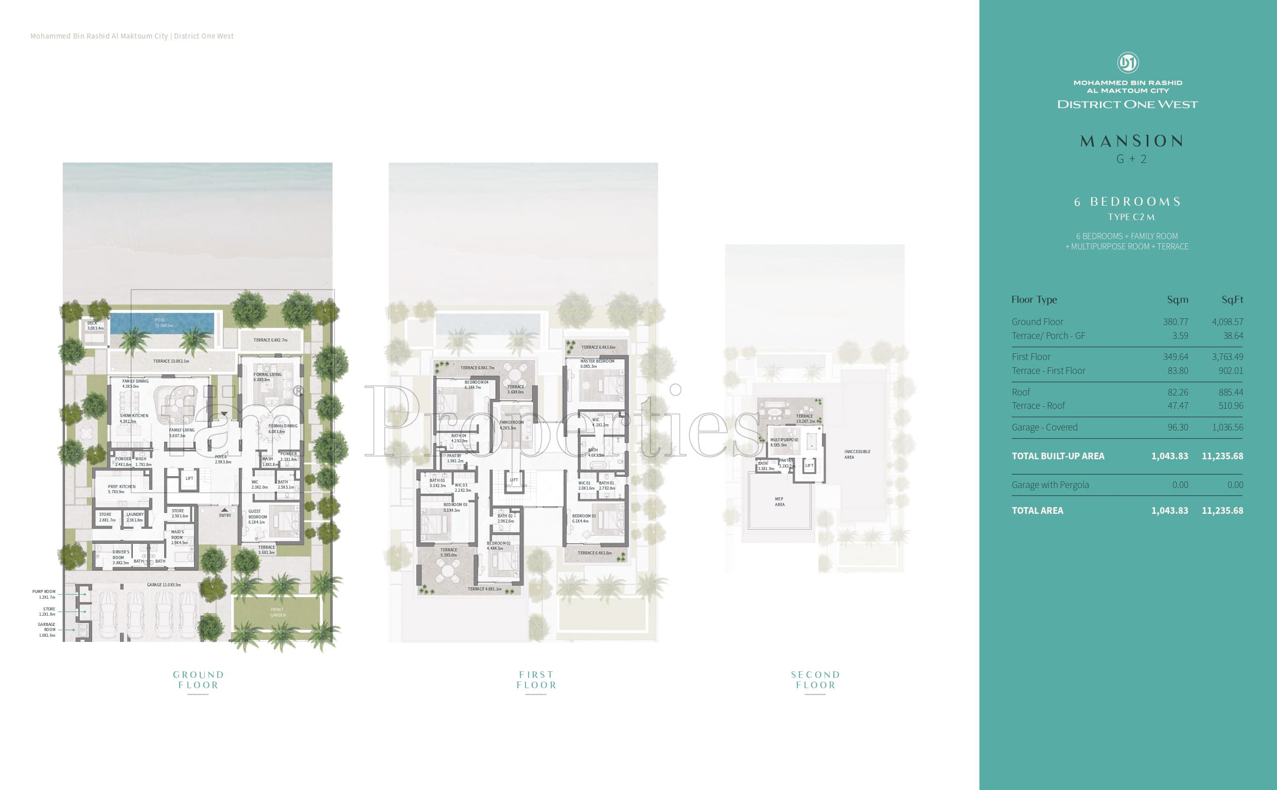 District One West 6 Bedroom floor plan