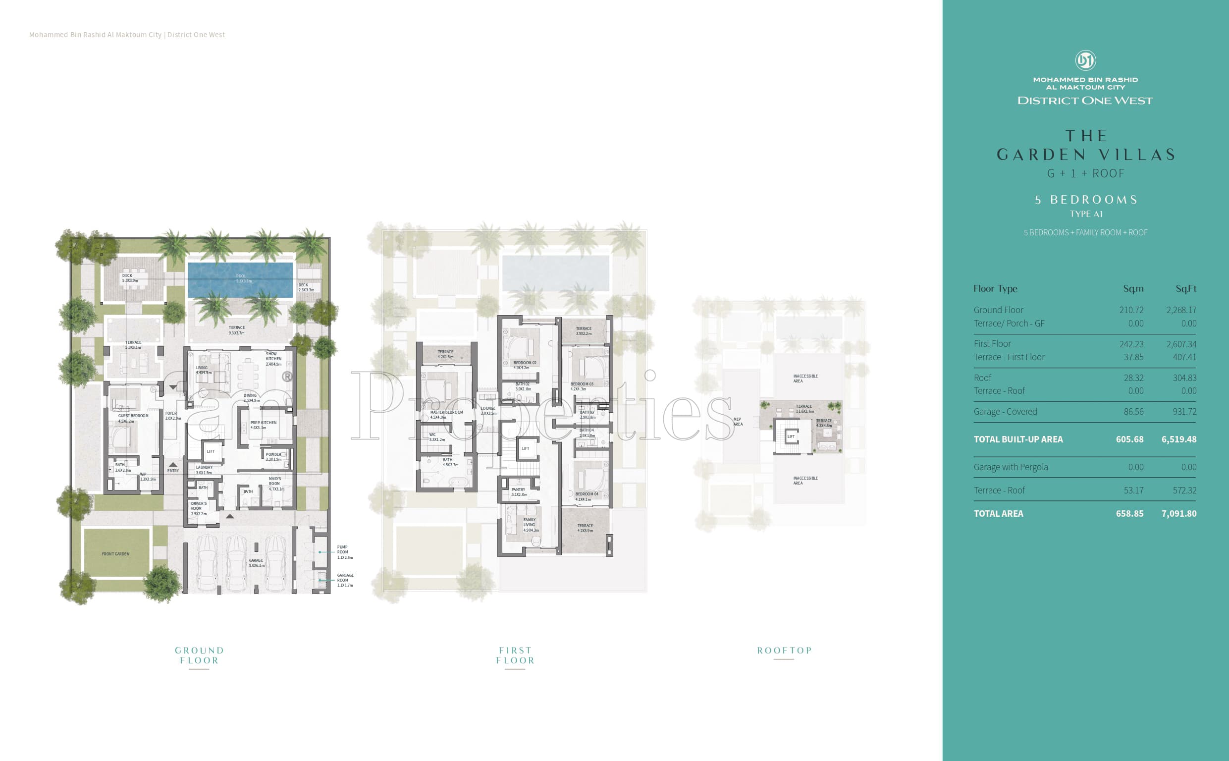 District One West 5 Bedroom floor plan
