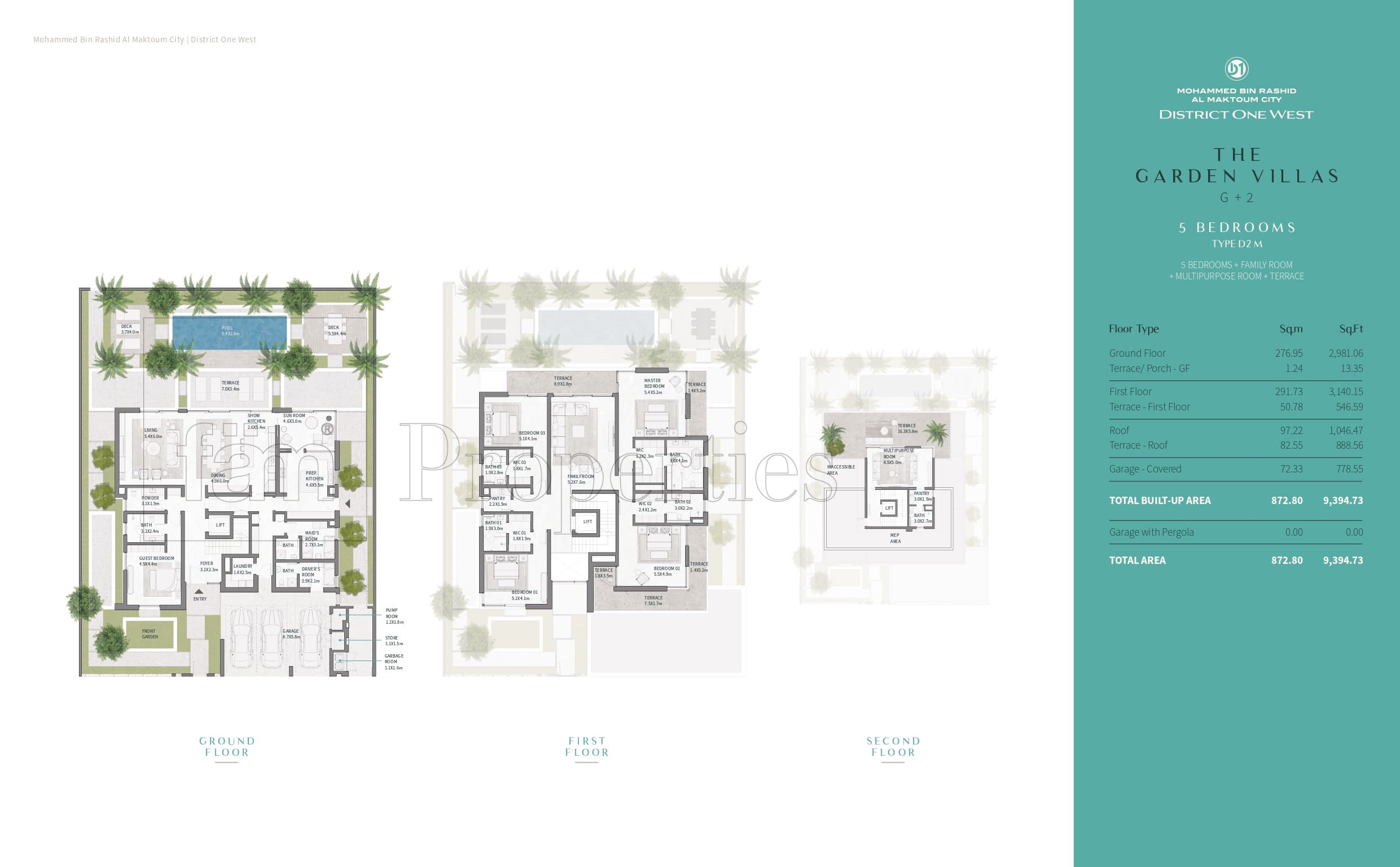 District One West 5 Bedroom floor plan