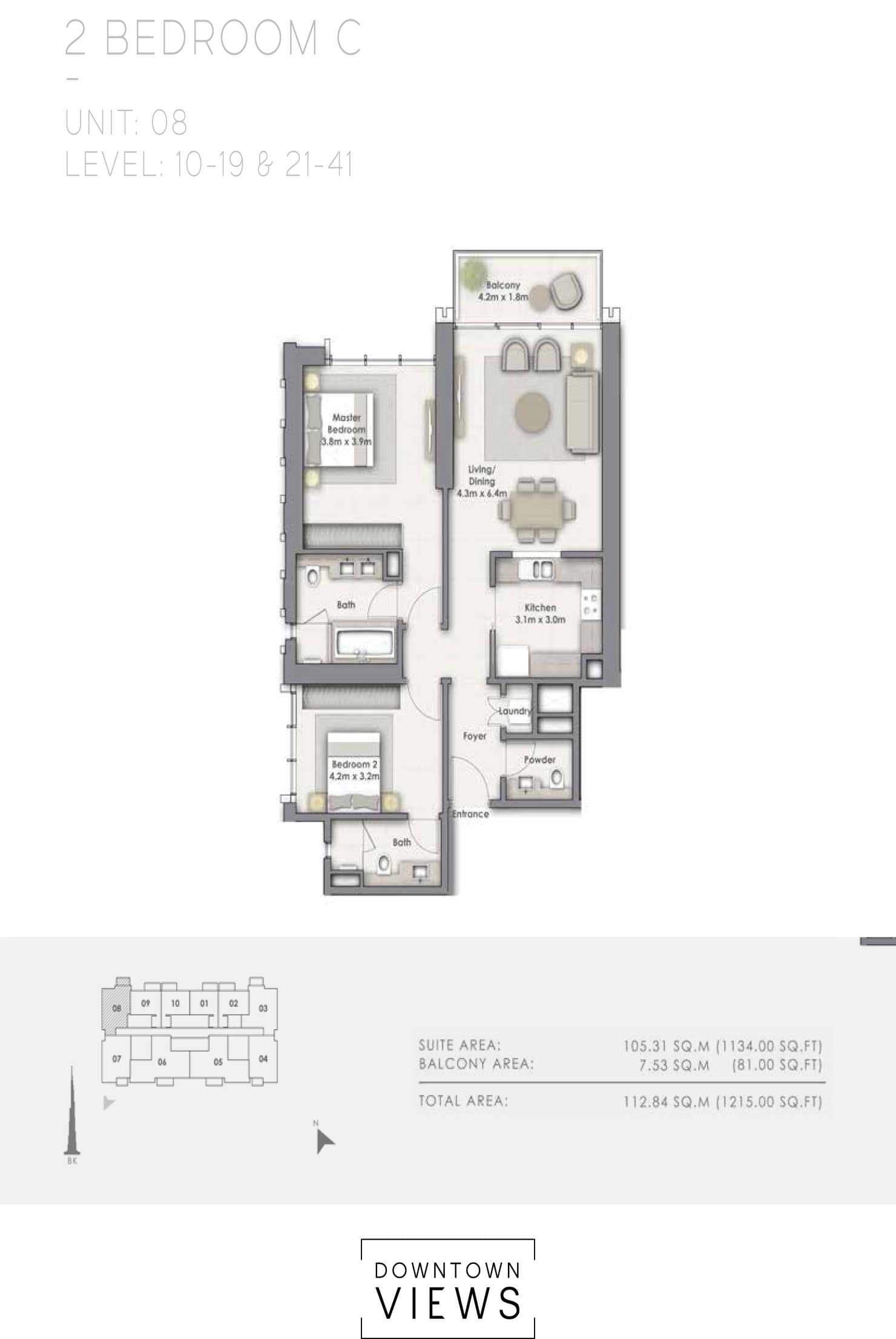 Downtown Views C Unit 08 floor plan