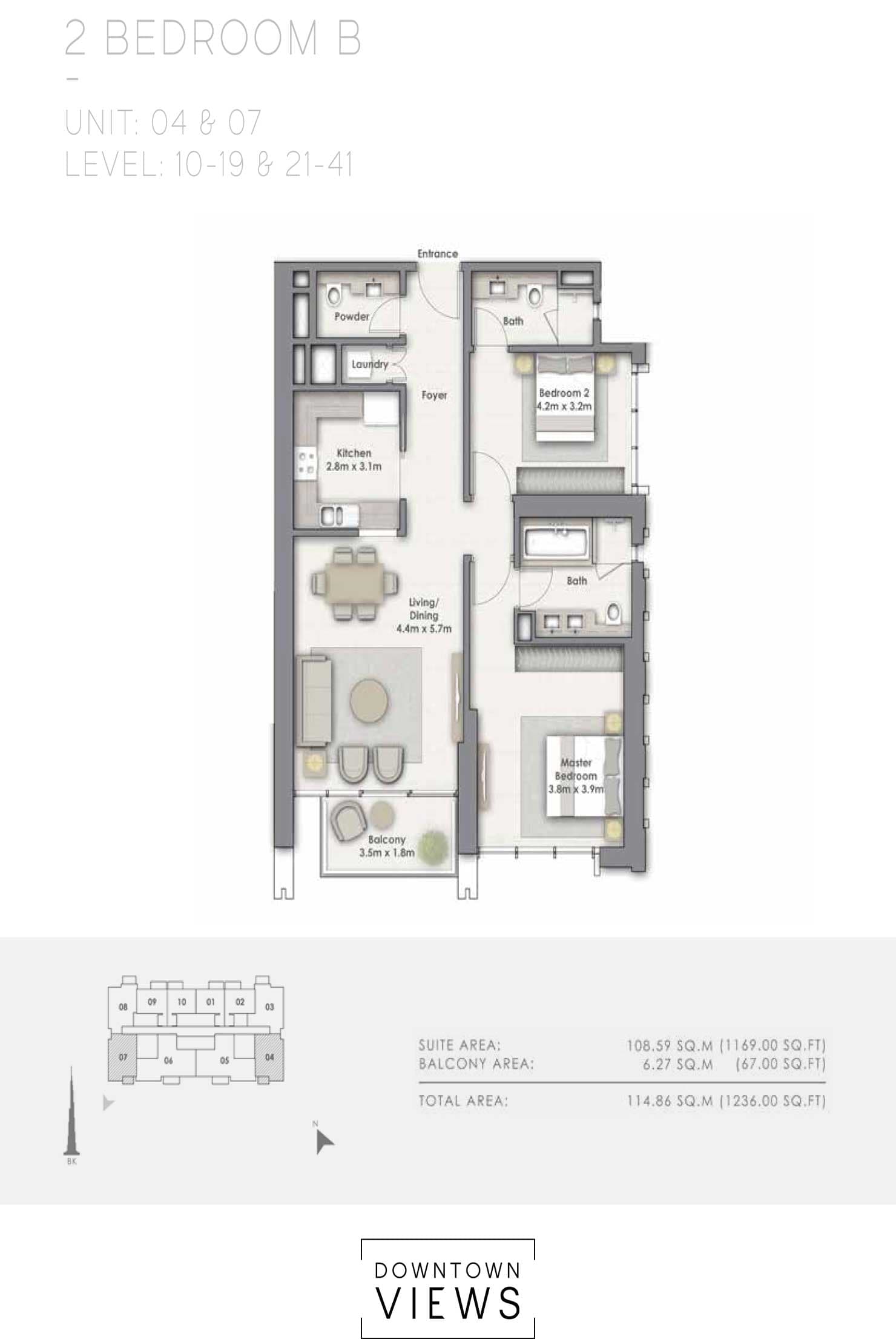 Downtown Views B Unit 04, 07 floor plan