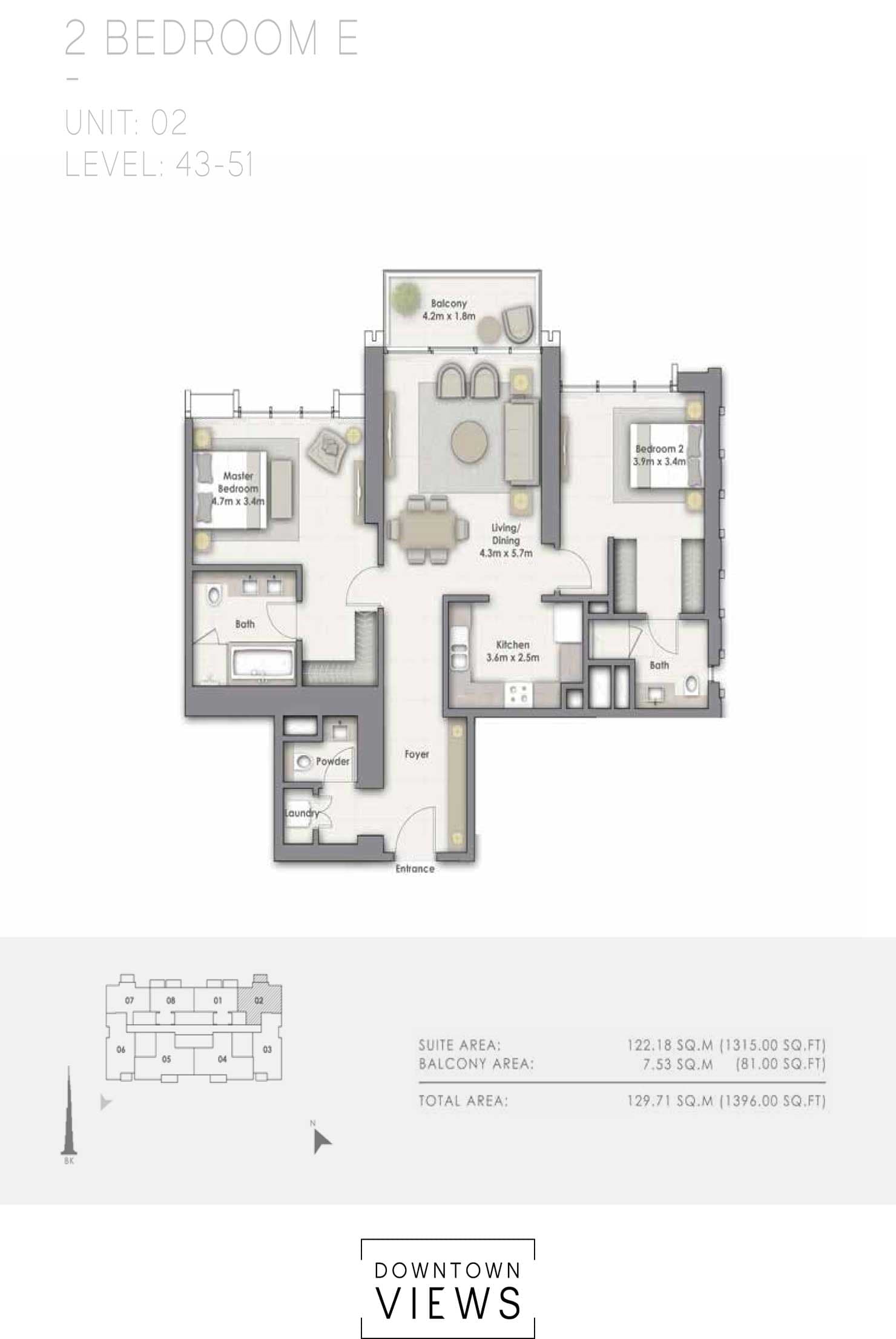 Downtown Views E Unit 02 floor plan