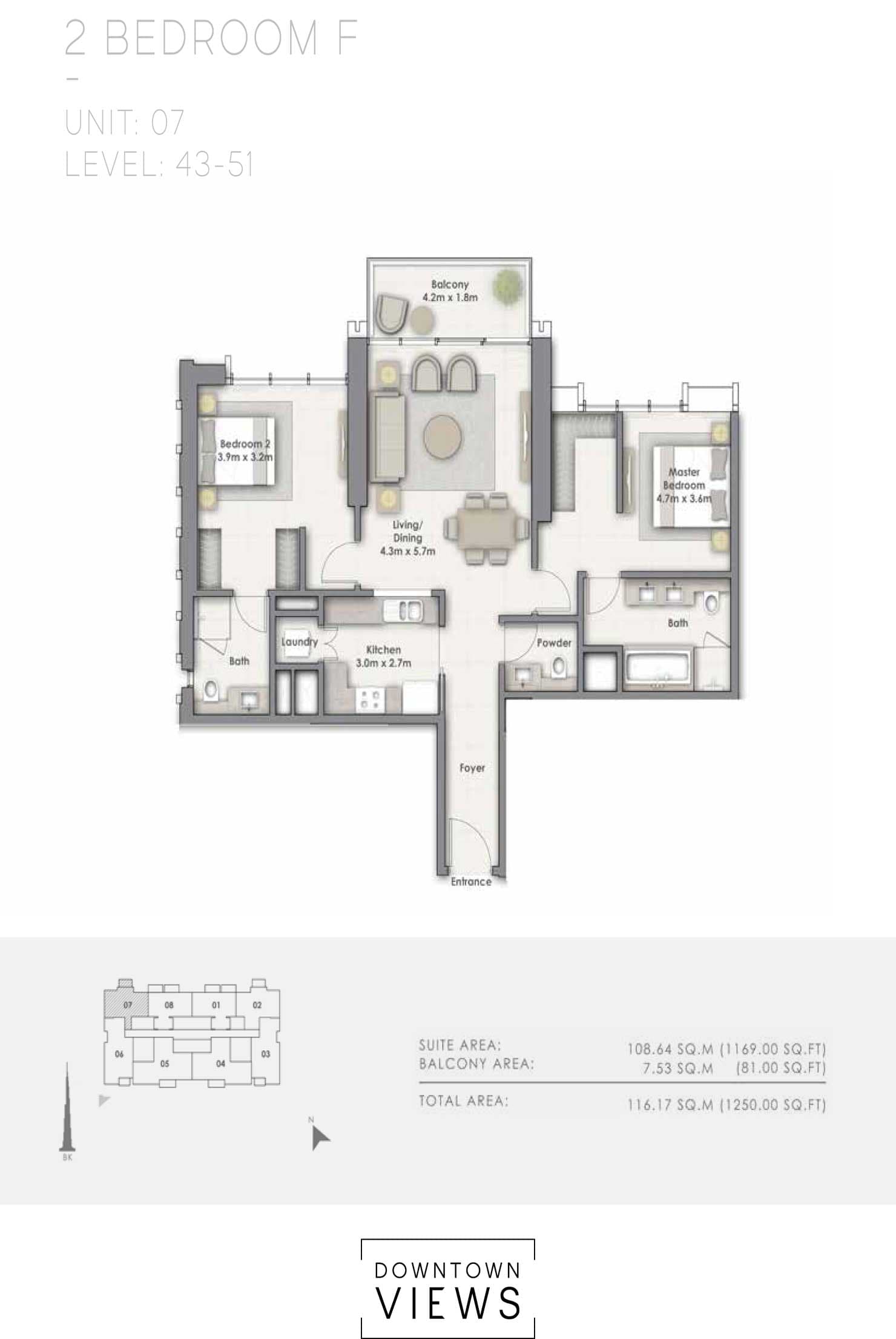 Downtown Views F Unit 07 floor plan