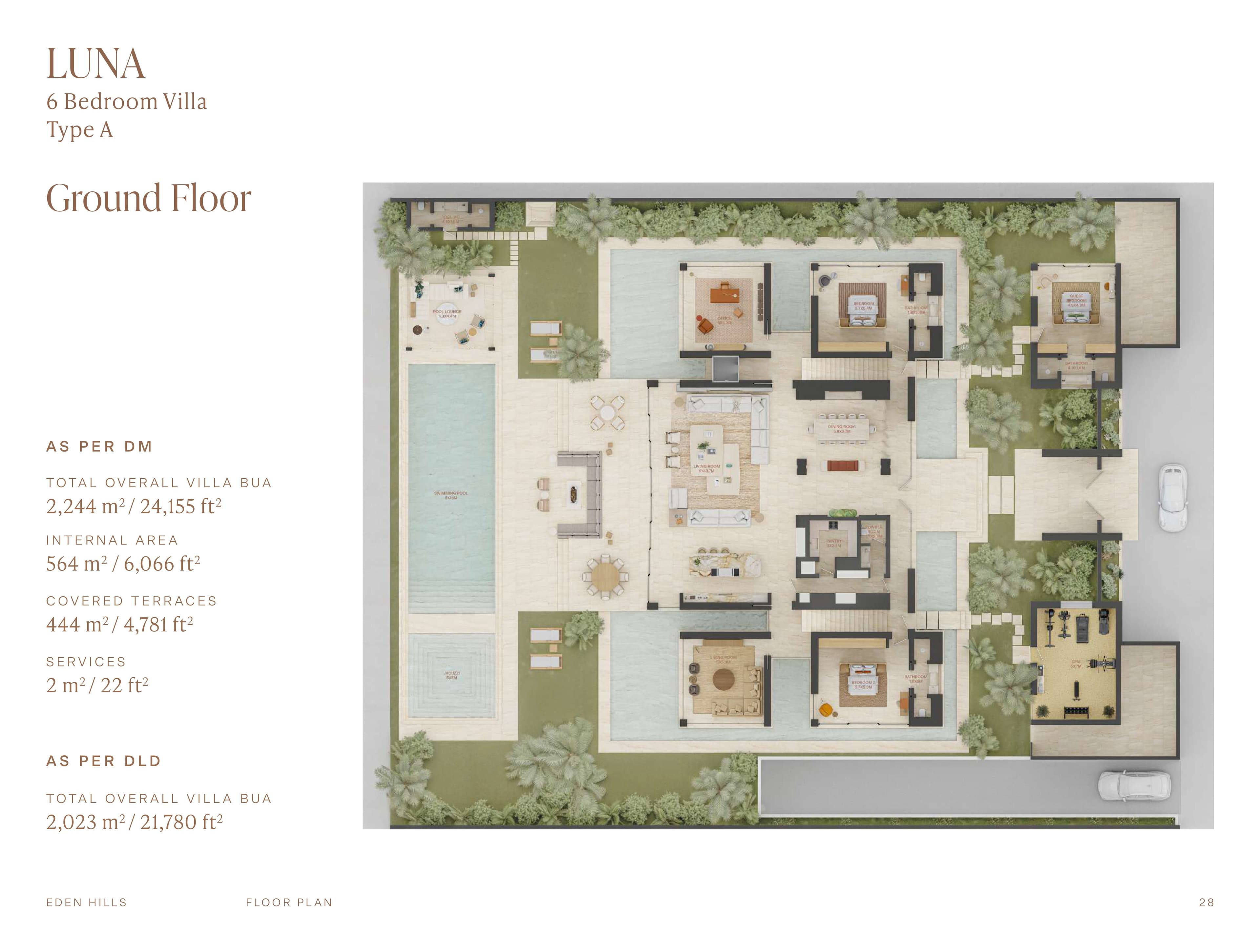 Eden Hills Villas Luna - 6 Bed Villa Type A floor plan