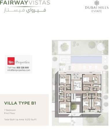 Fairway Vistas Villas 7 BD - Villa Type B1 - FF floor plan