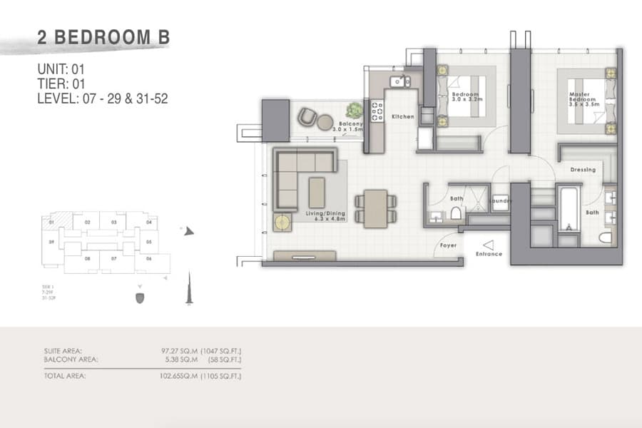 Forte B Unit 01 floor plan