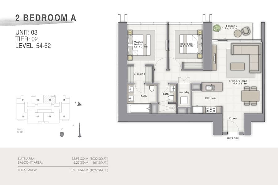 Forte A Unit 03 floor plan
