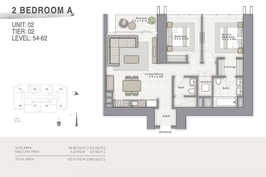 Forte A Unit 02 floor plan