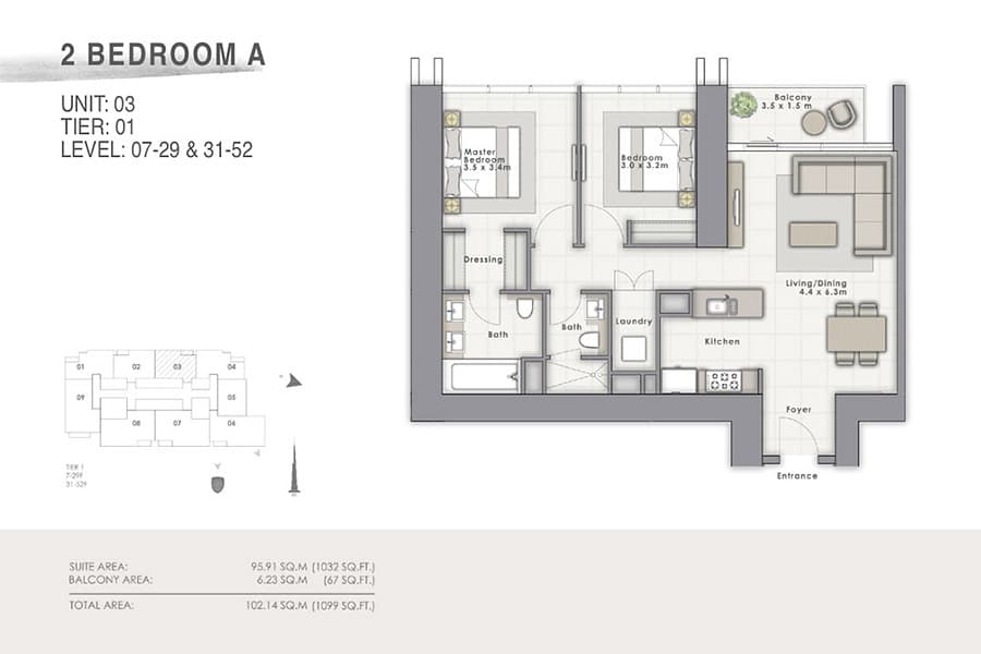 Forte A Unit 03 floor plan