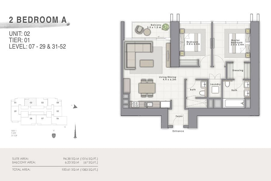 Forte A Unit 02 floor plan