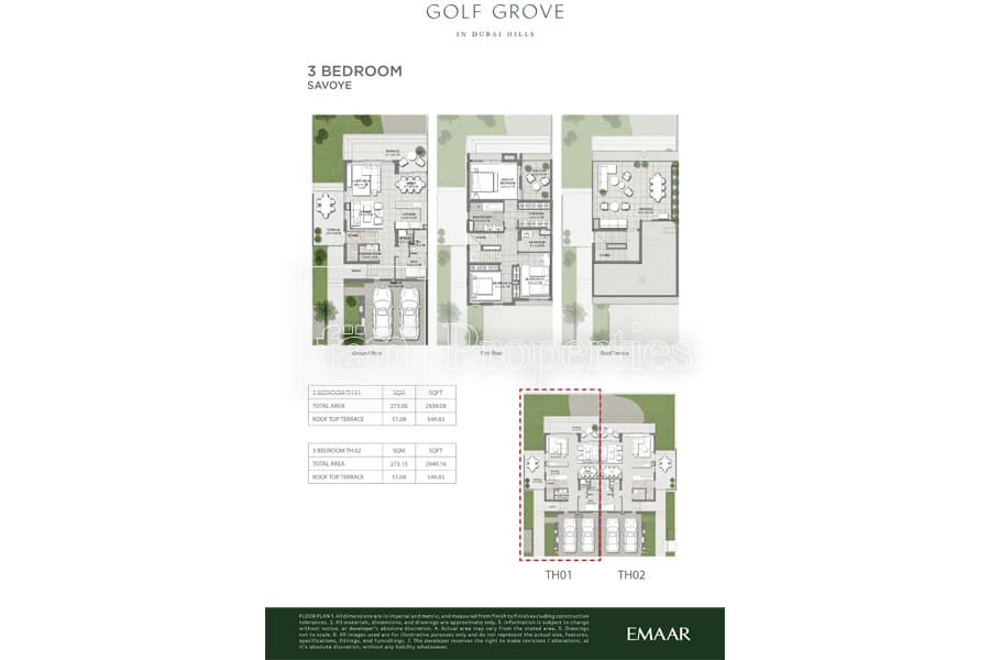 Golf Grove 3 Bedroom floor plan