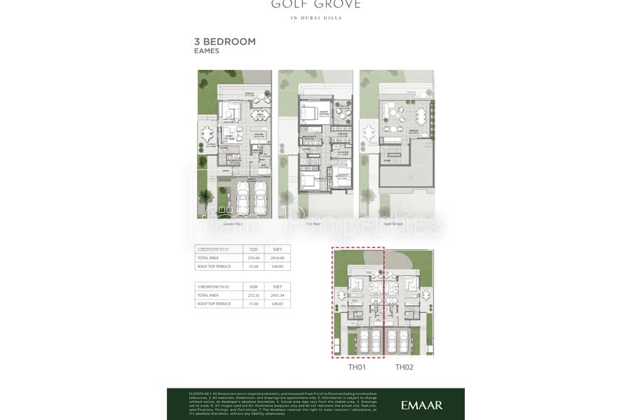 Golf Grove 3 Bedroom floor plan