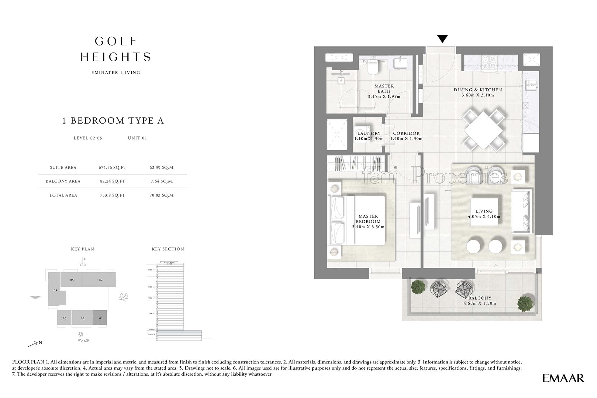 Golf Heights 1 Bedroom floor plan