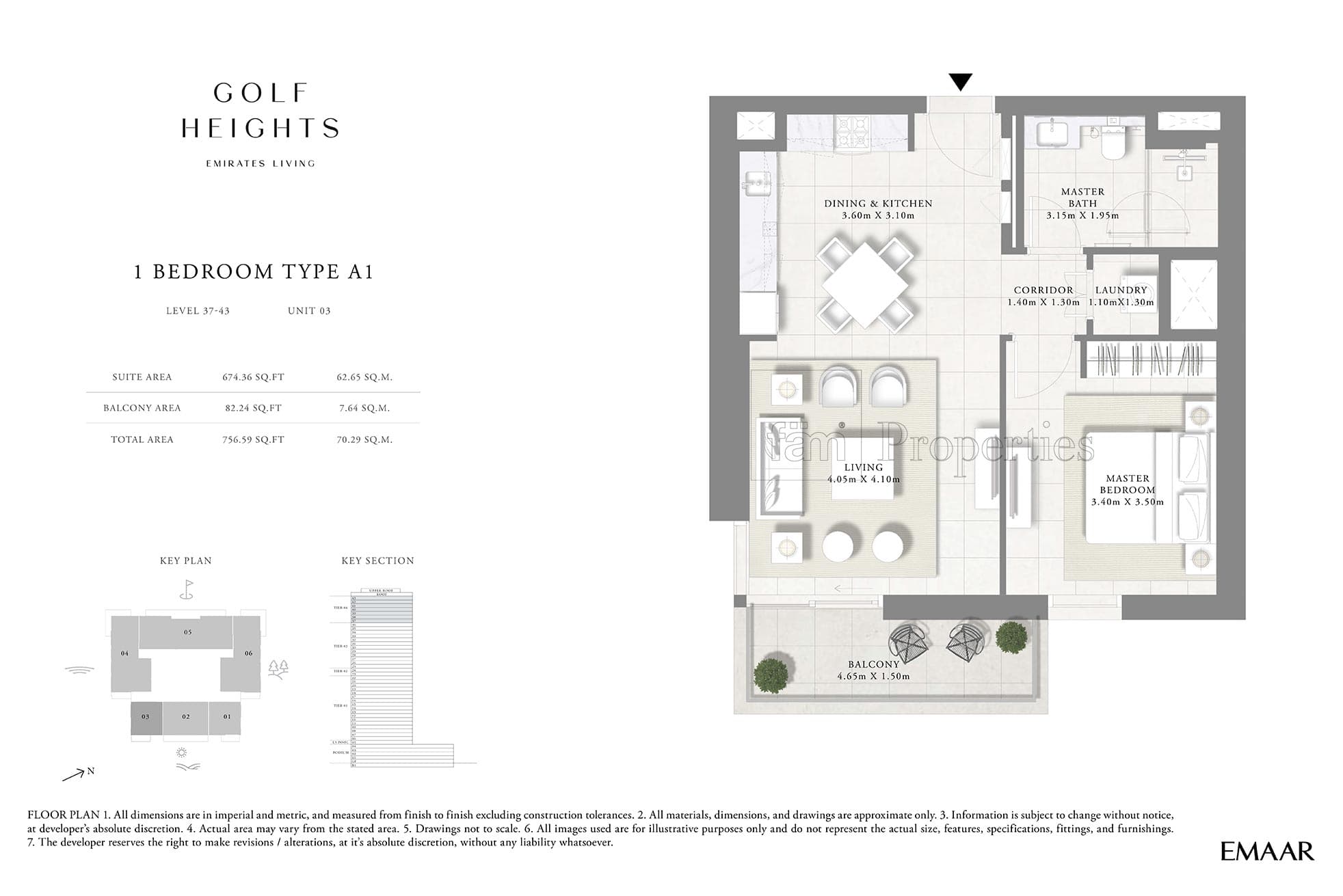 Golf Heights 1 Bedroom floor plan