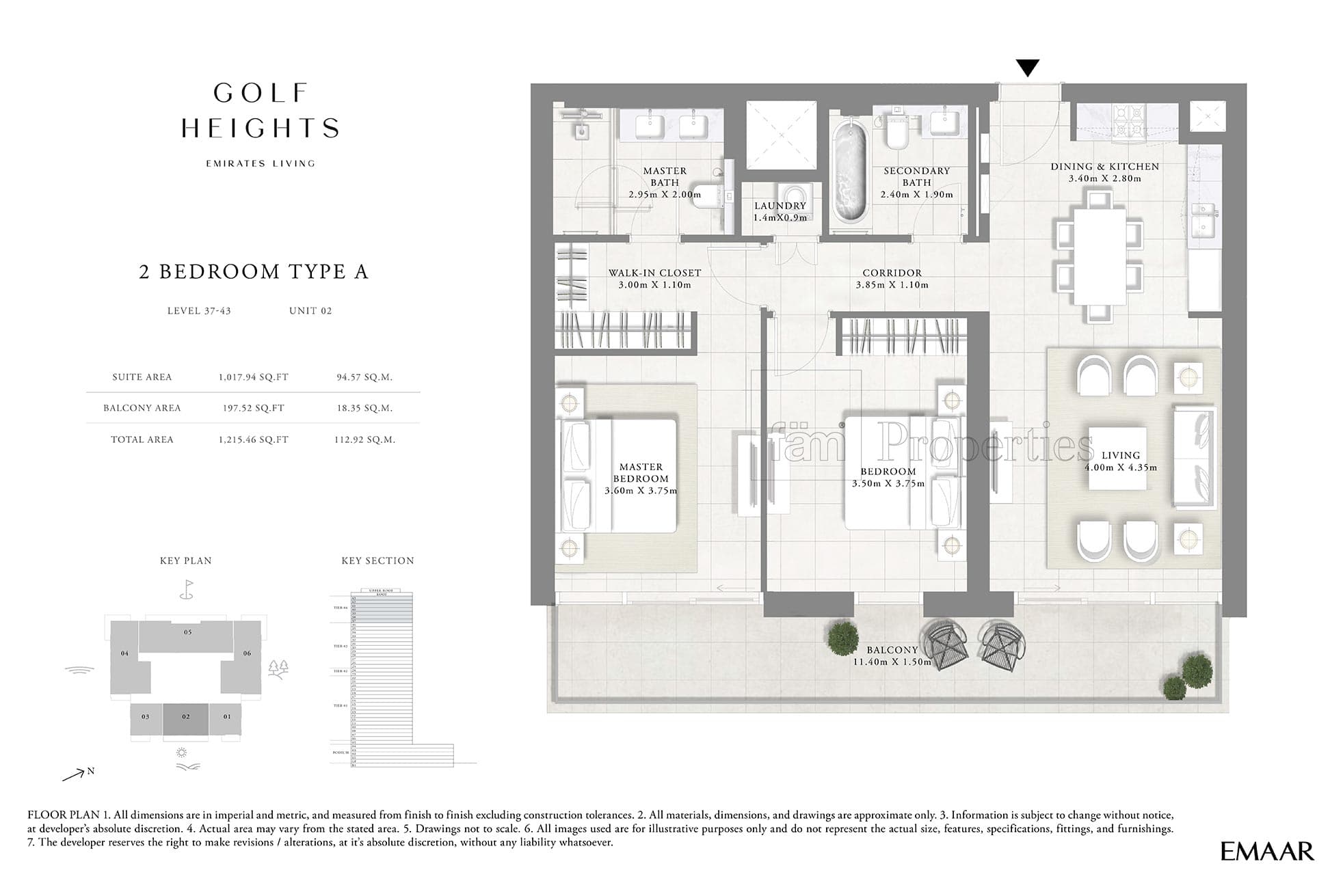 Golf Heights 2 Bedroom floor plan