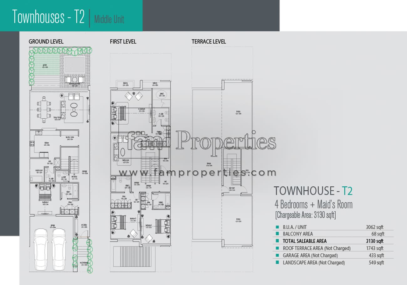Grand Views Townhouse - Middle Unit floor plan