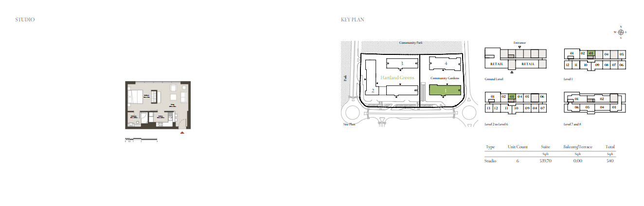 Sobha Hartland Greens Studio floor plan