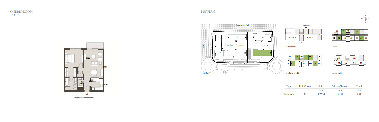 Sobha Hartland Greens 1 Bedroom floor plan