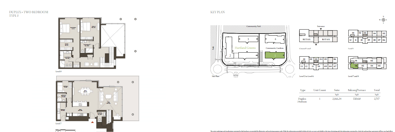 Sobha Hartland Greens 2 Bedroom floor plan