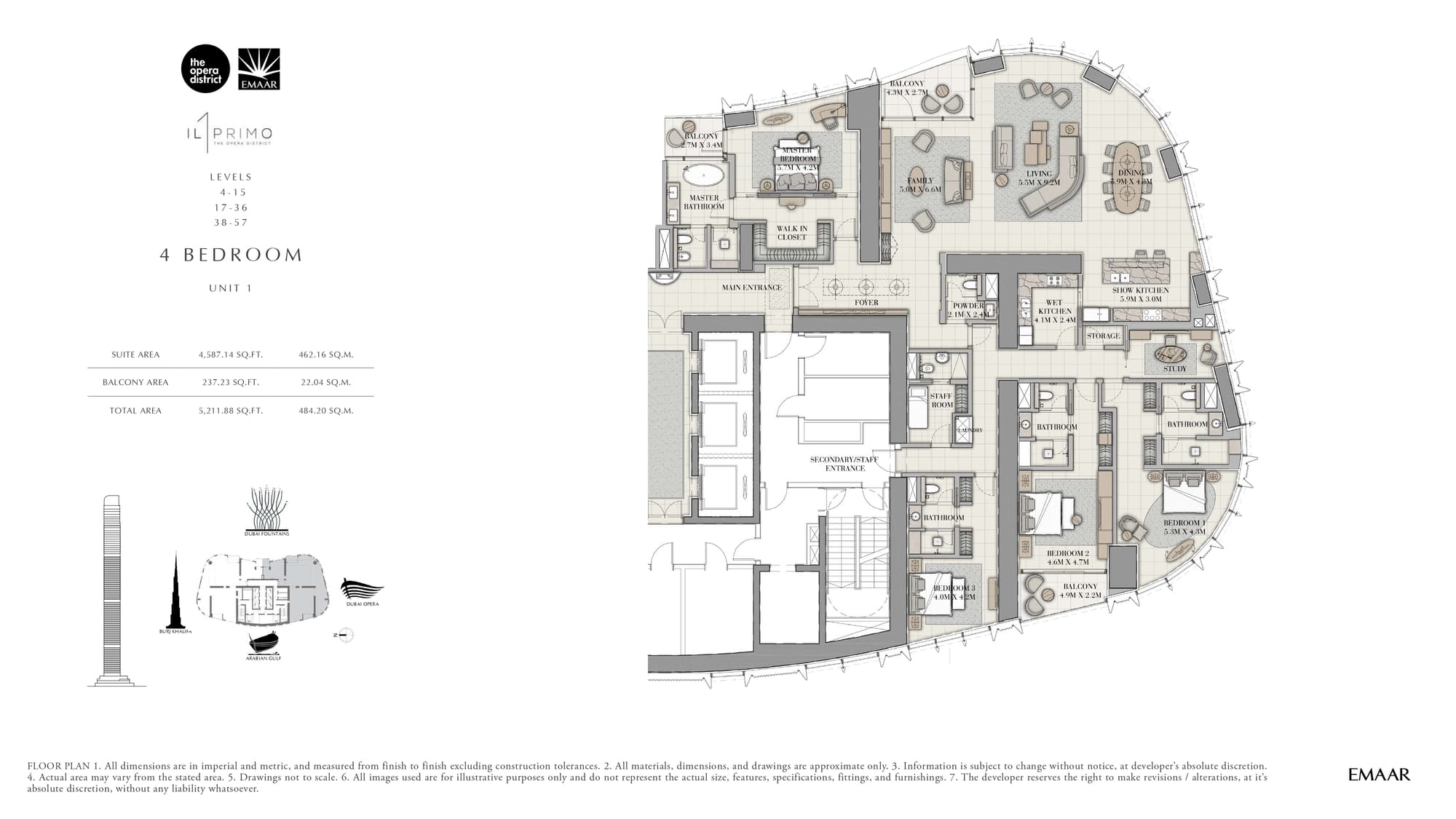 IL PRIMO 4 Bedroom Unit 1 floor plan