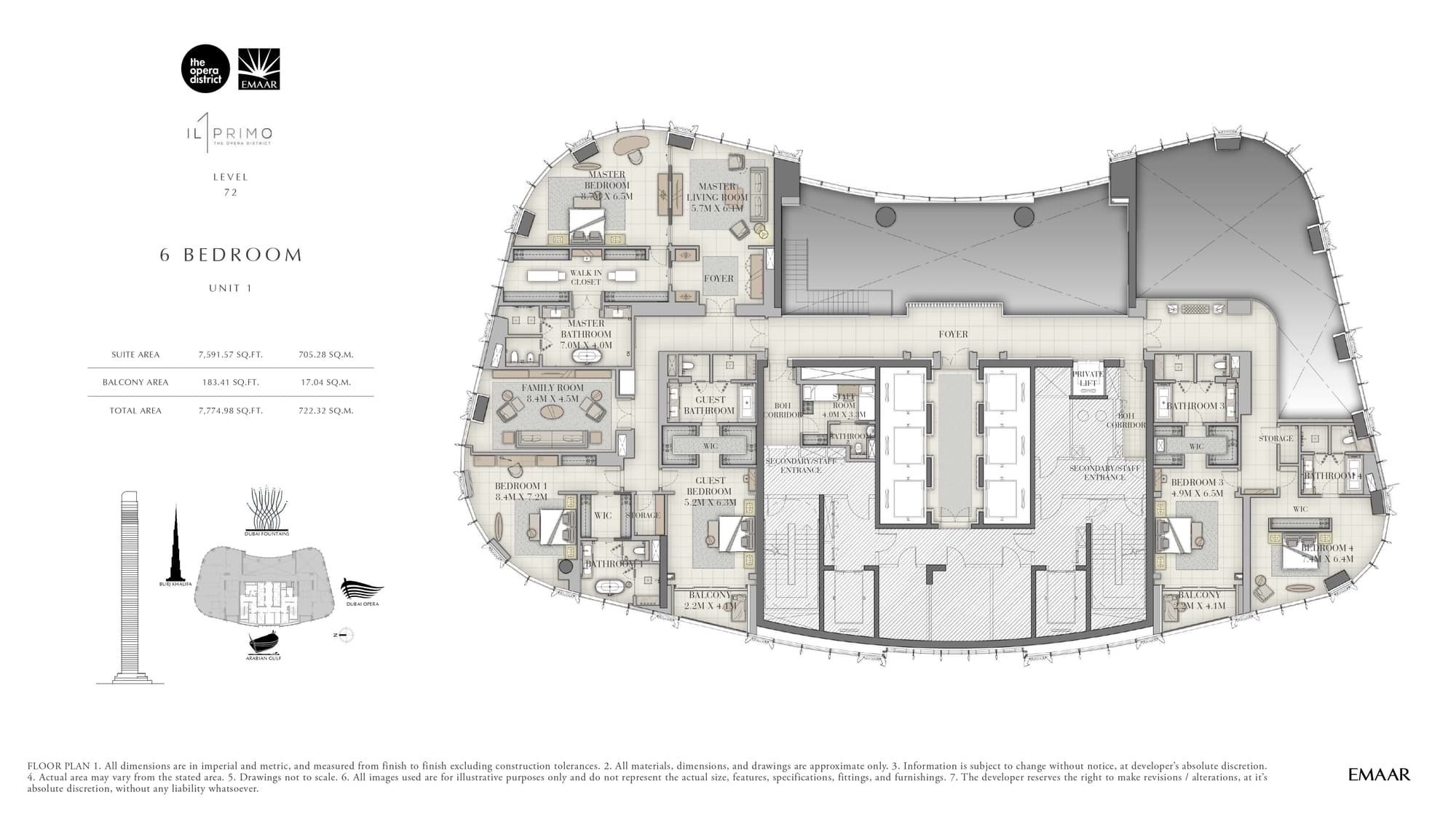 IL PRIMO 6 Bedroom Unit 1 First Floor floor plan