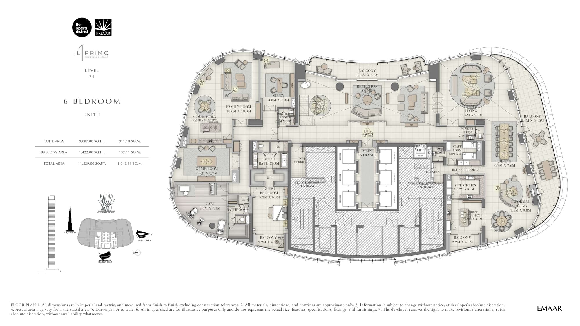 IL PRIMO 6 Bedroom Unit 1 Ground Floor floor plan