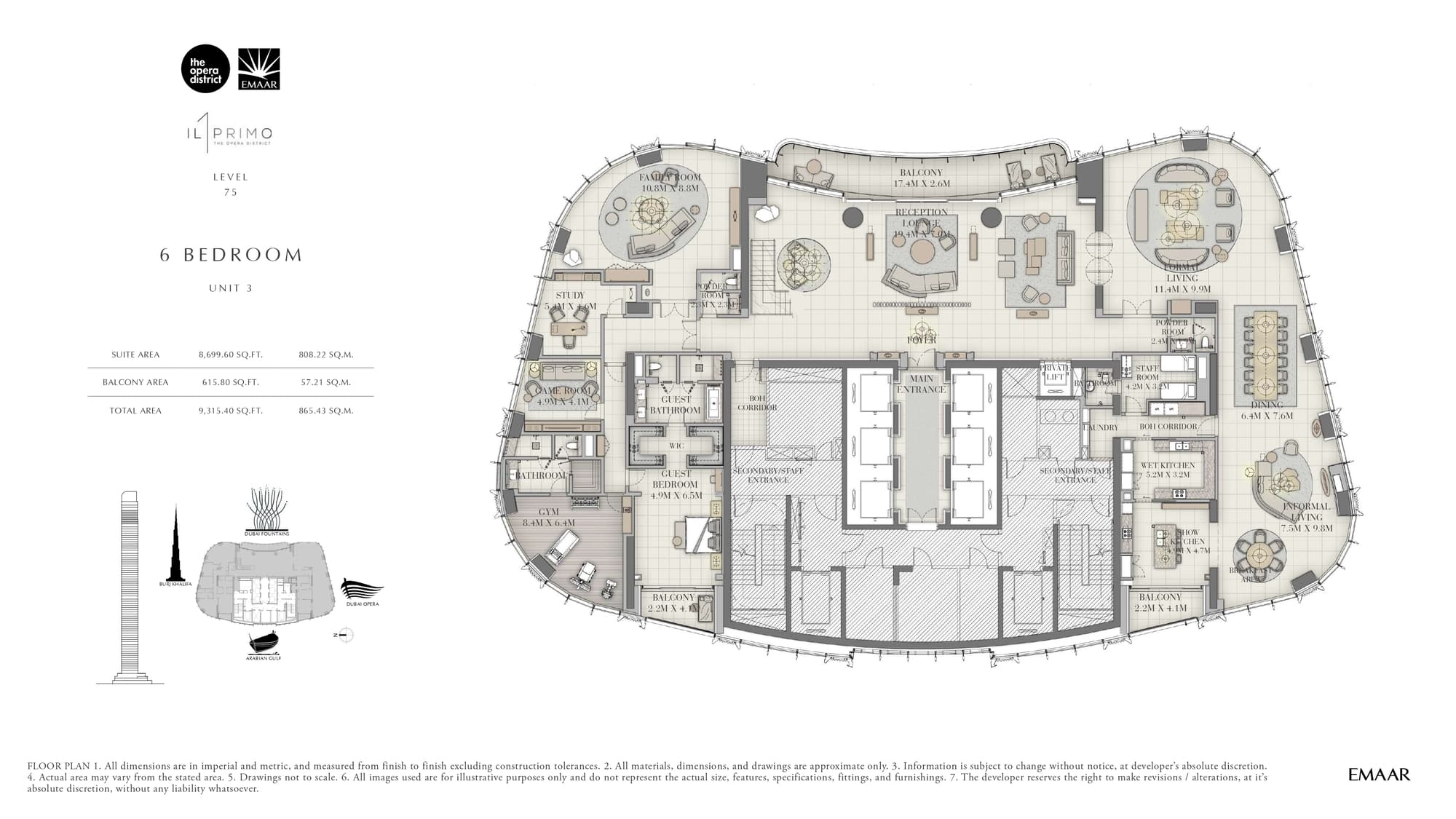 IL PRIMO 6 Bedroom Unit 3 Ground Floor floor plan