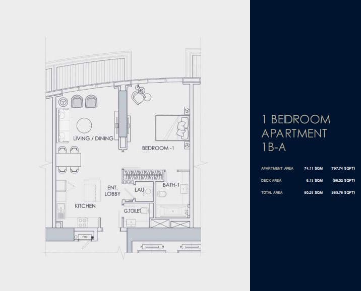 Imperial Avenue 1 Bedroom floor plan