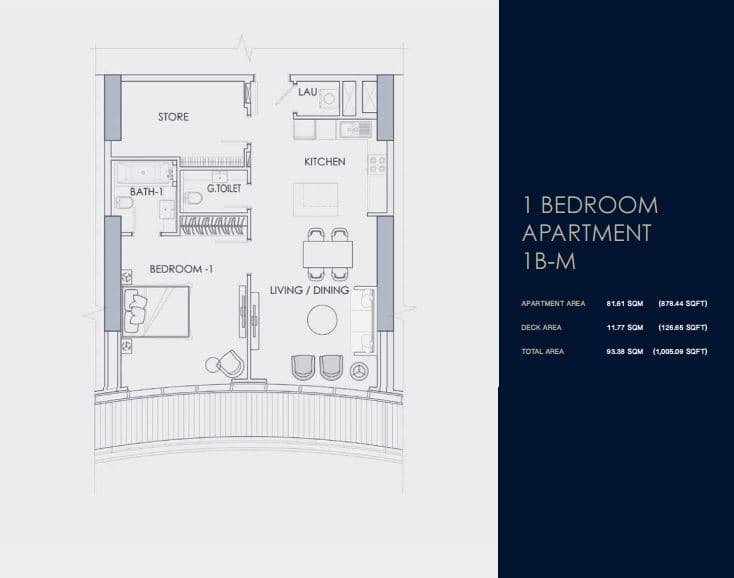 Imperial Avenue 1 Bedroom floor plan