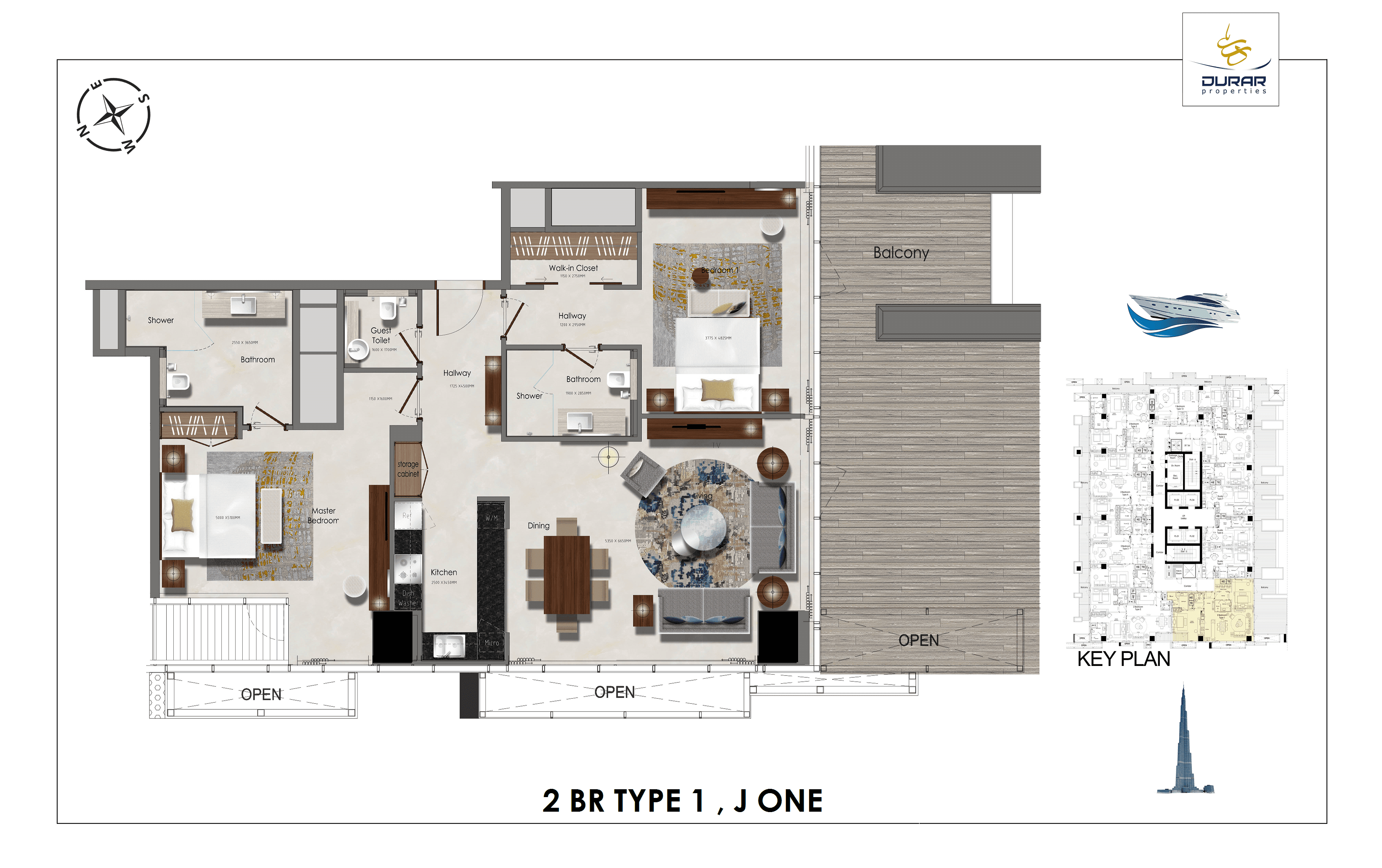 Da Vinci Tower 2 Bedroom floor plan