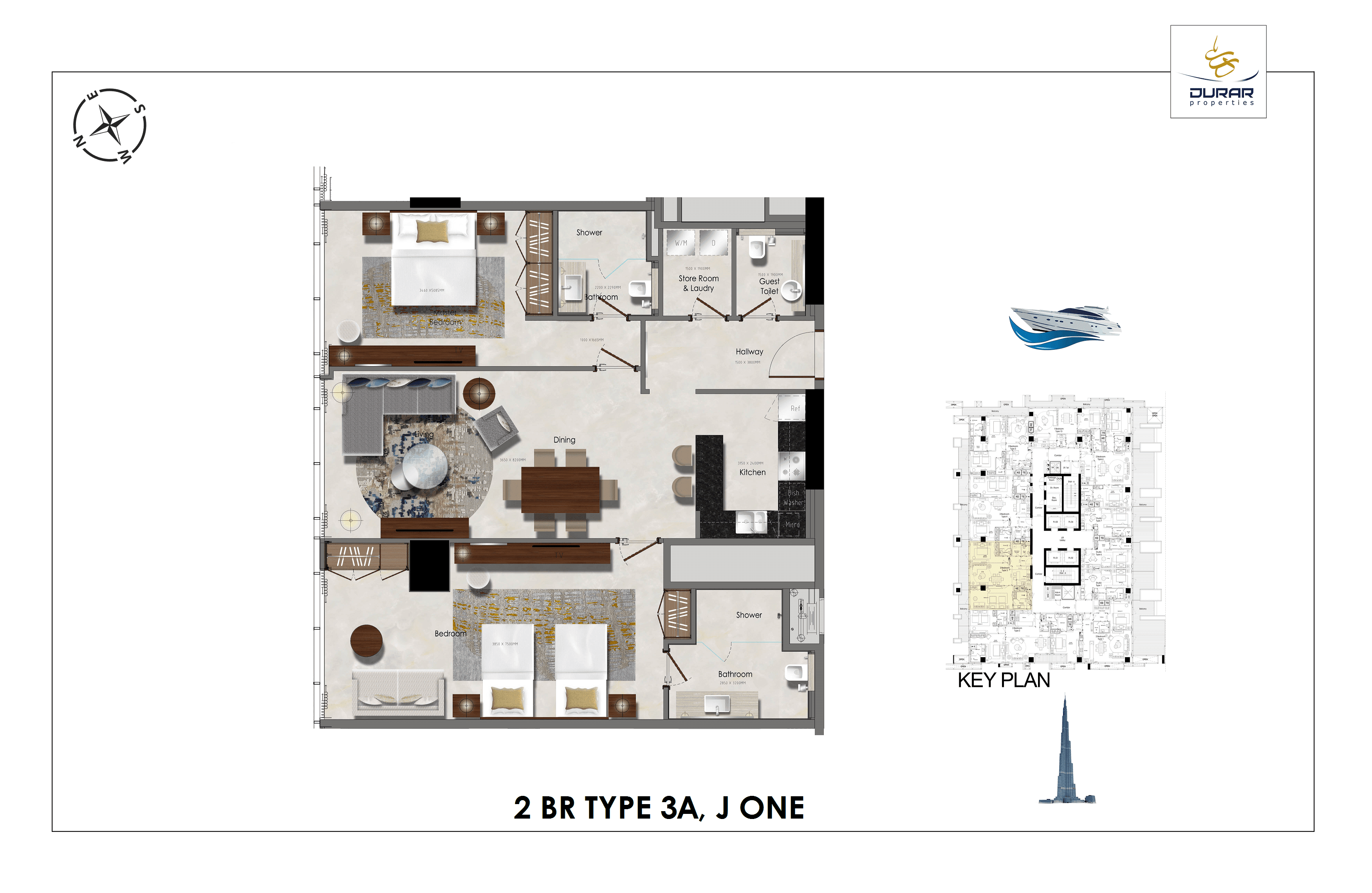 Da Vinci Tower 2 Bedroom floor plan