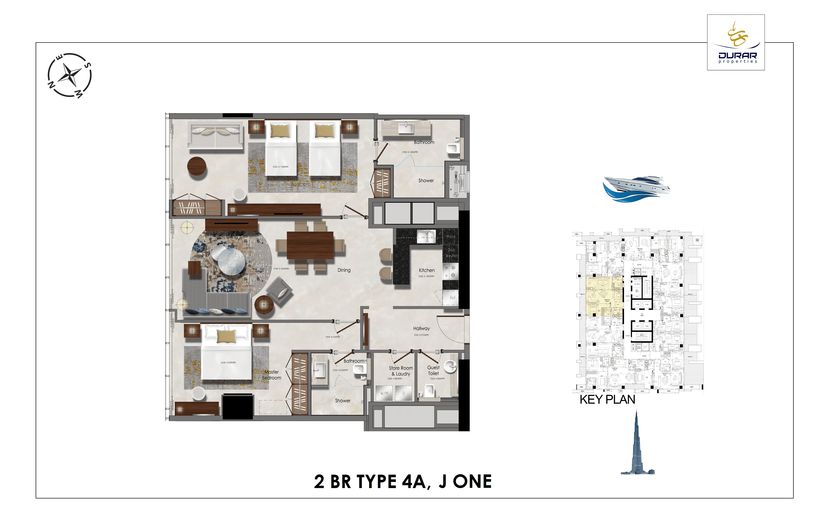 Da Vinci Tower 2 Bedroom floor plan