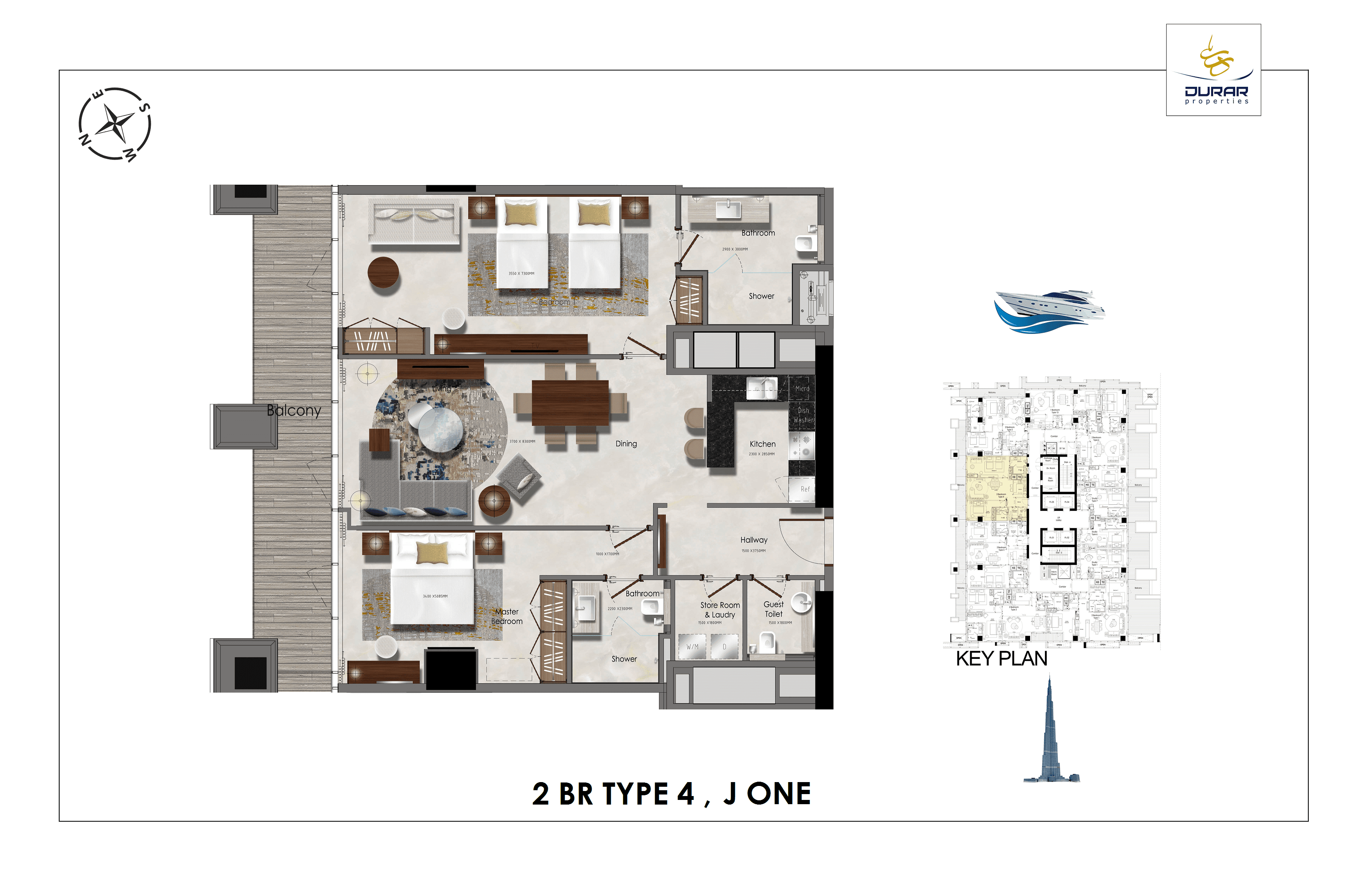 Da Vinci Tower 2 Bedroom floor plan