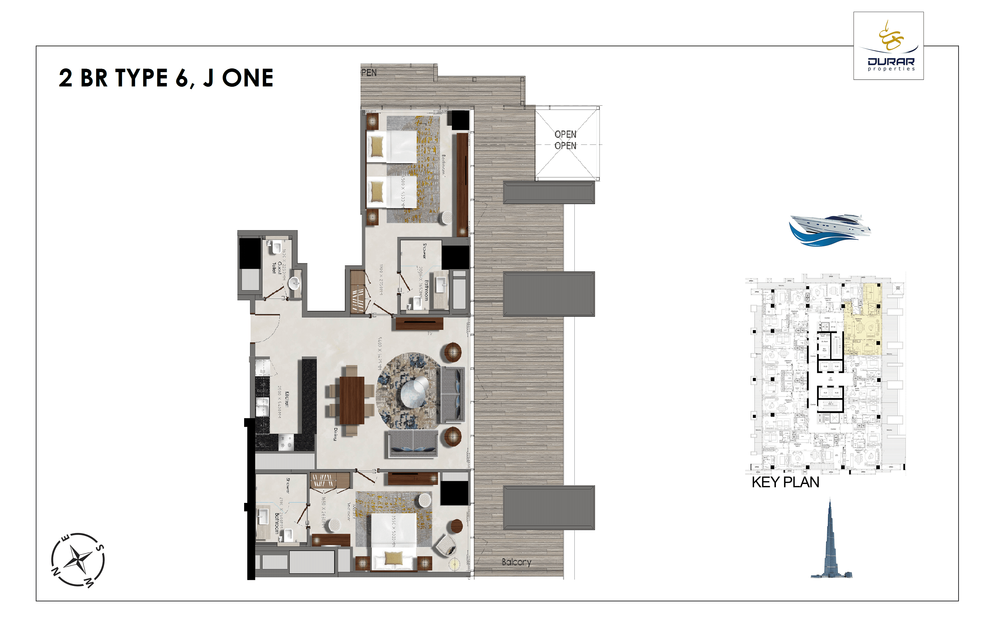Da Vinci Tower 2 Bedroom floor plan