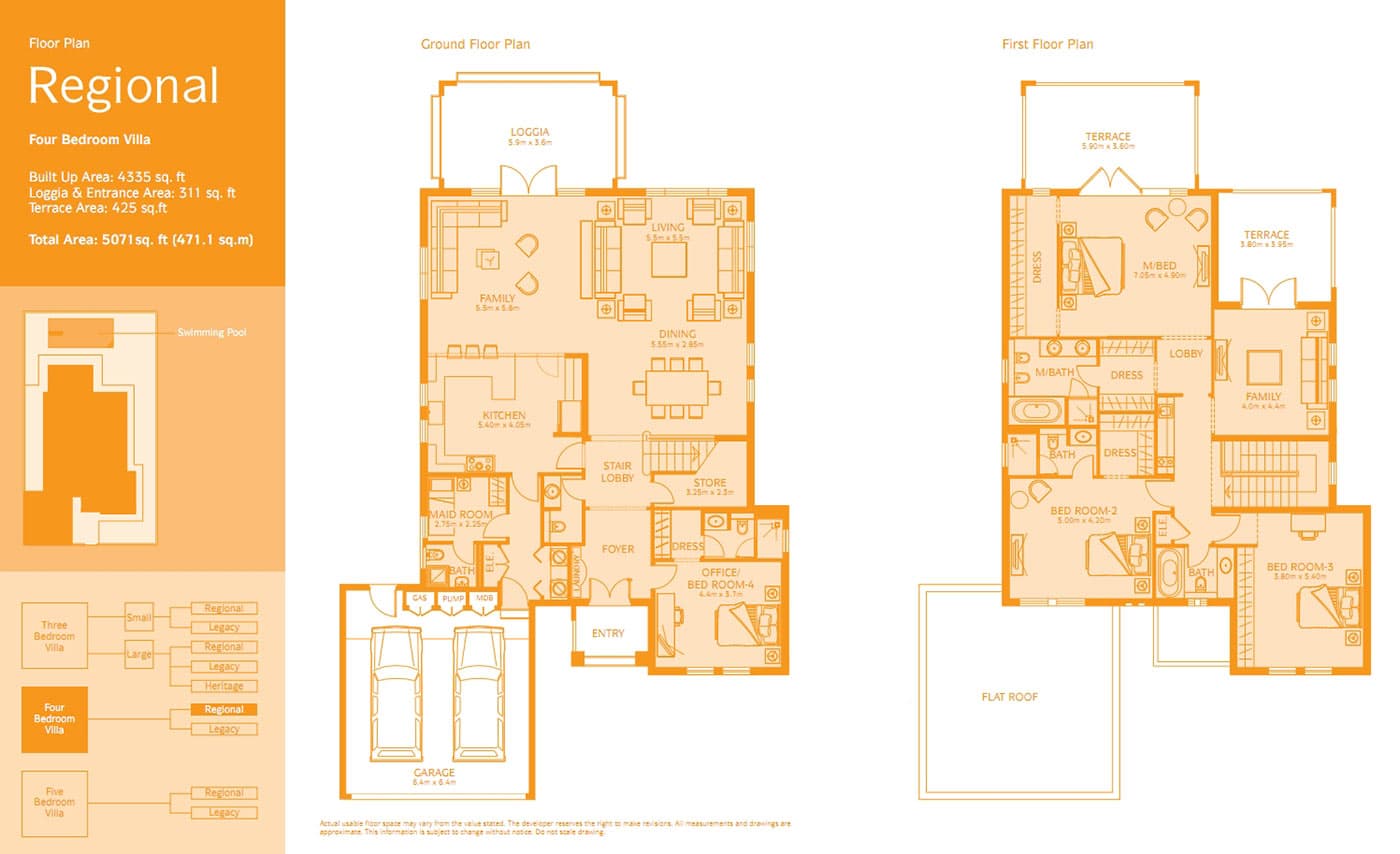 Jumeirah Park 4 Bedroom floor plan