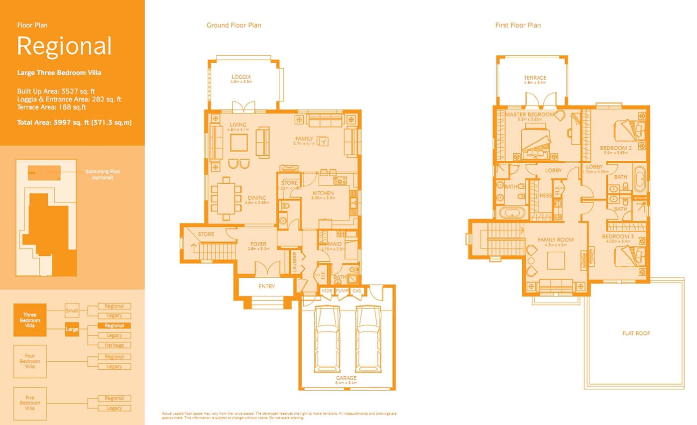 Jumeirah Park 3 Bedroom floor plan