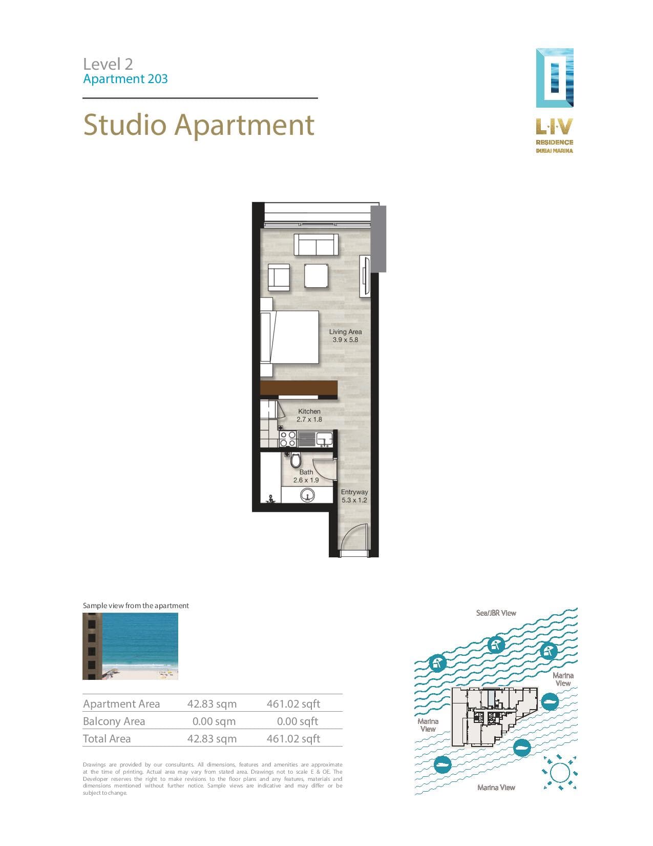 LIV Residence Studio floor plan