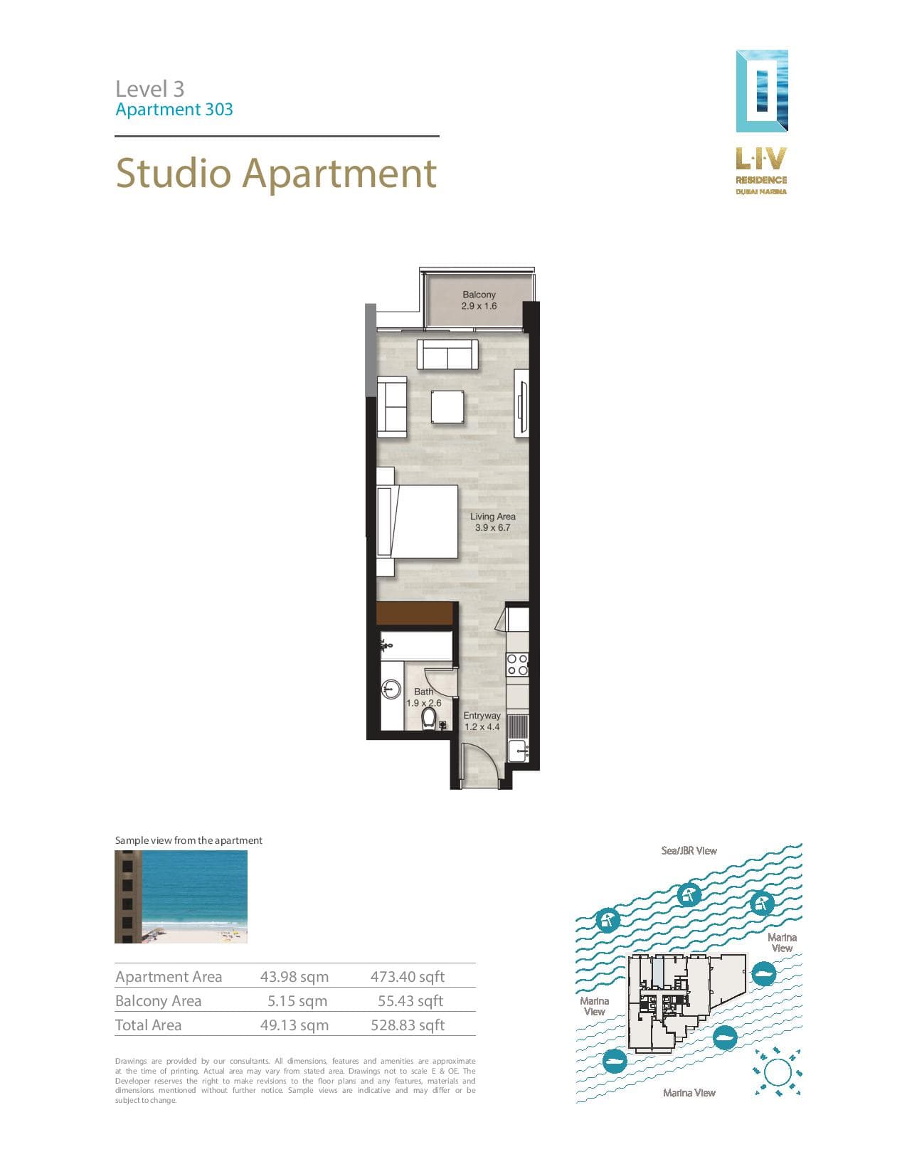 LIV Residence Studio floor plan