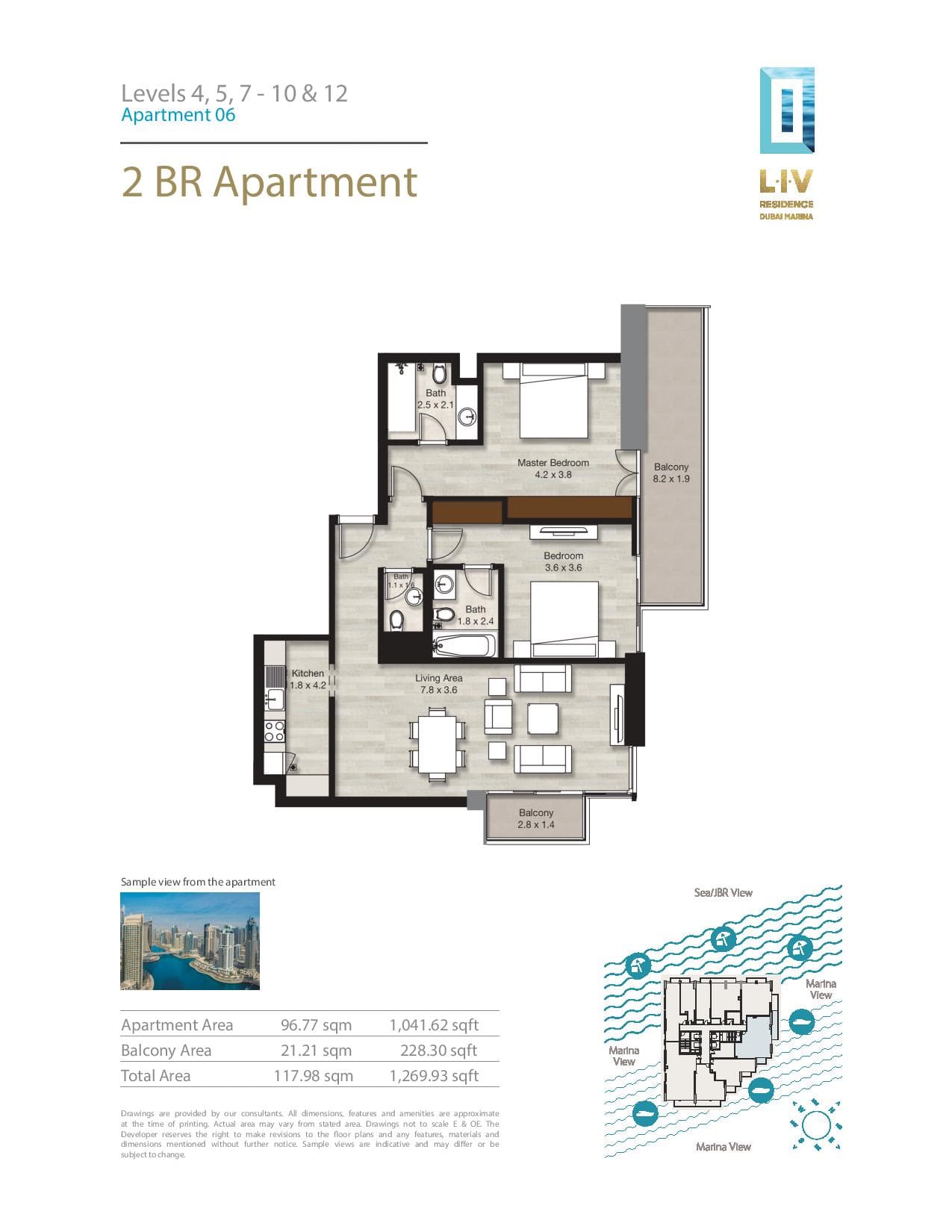 LIV Residence 2 Bedroom floor plan
